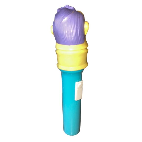 Vintage Eveready Monster Head Flashlight Toy 1980s Collectible Yellow & Blue Uni - Picture 9 of 14